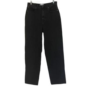 Madewell Baggy Straight High Waist Black Jeans Size 28.